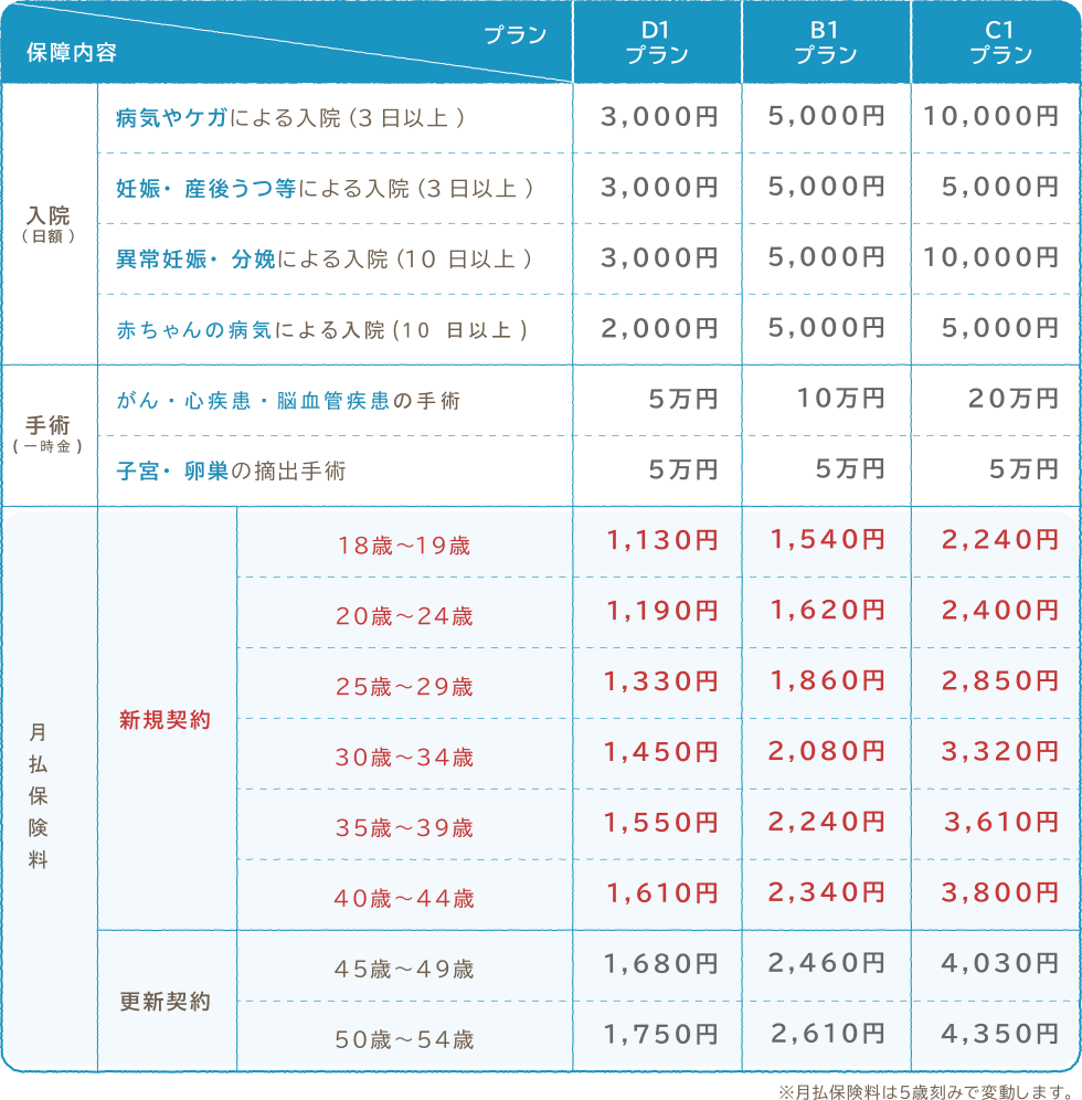 『妊婦さんや妊活中の女性向けプラン』【1年目】