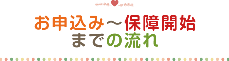 お申込み～保障開始までの流れ